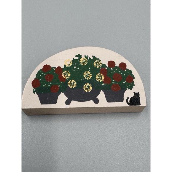 Cats Meow Village FLOWER POTS Potted Flowers Wood Accessory Shelf Sitter Decor - Picture 3 of 7